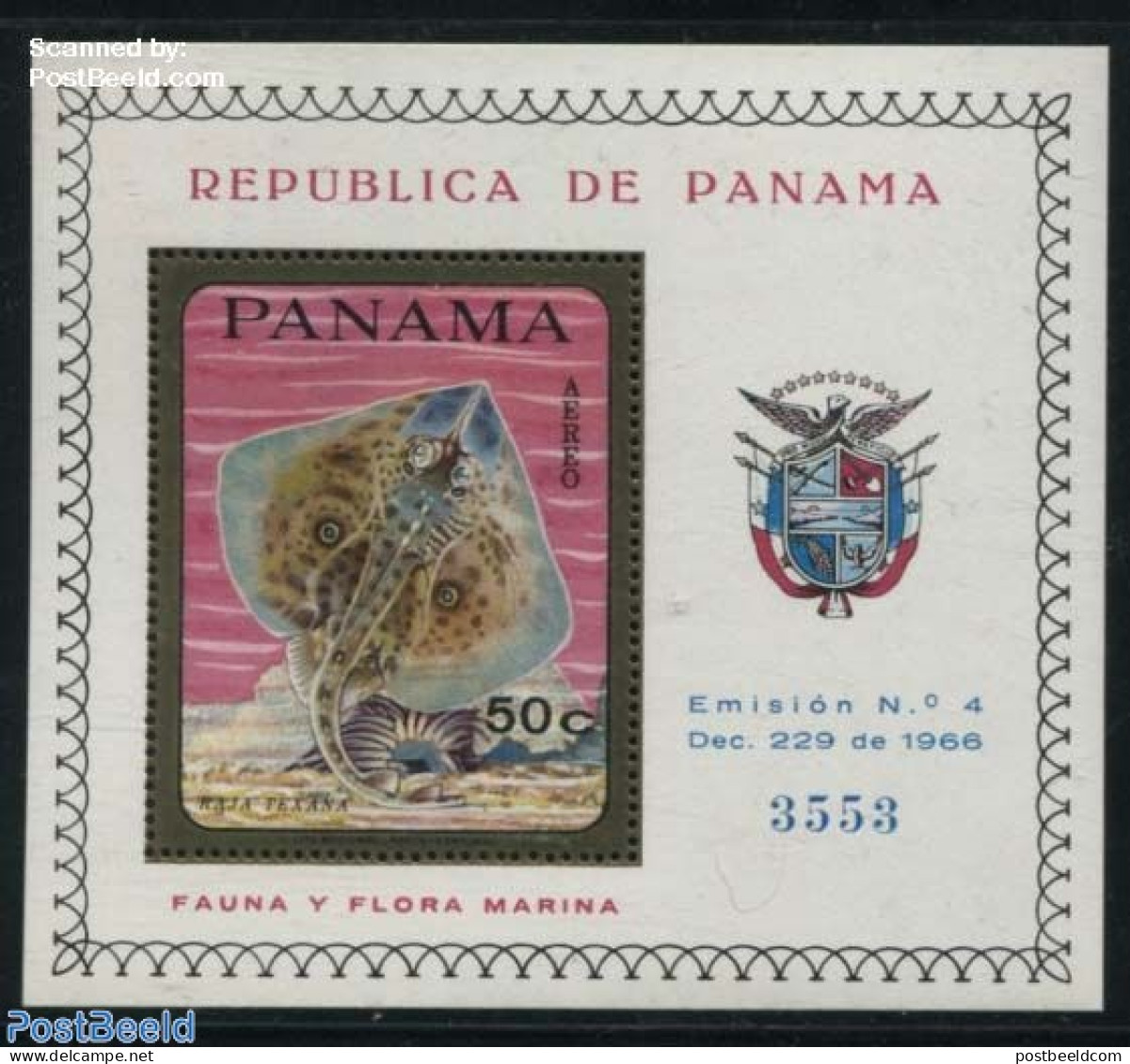 Panama 1968 Fish S/s, Mint NH, Nature - Fish - Peces