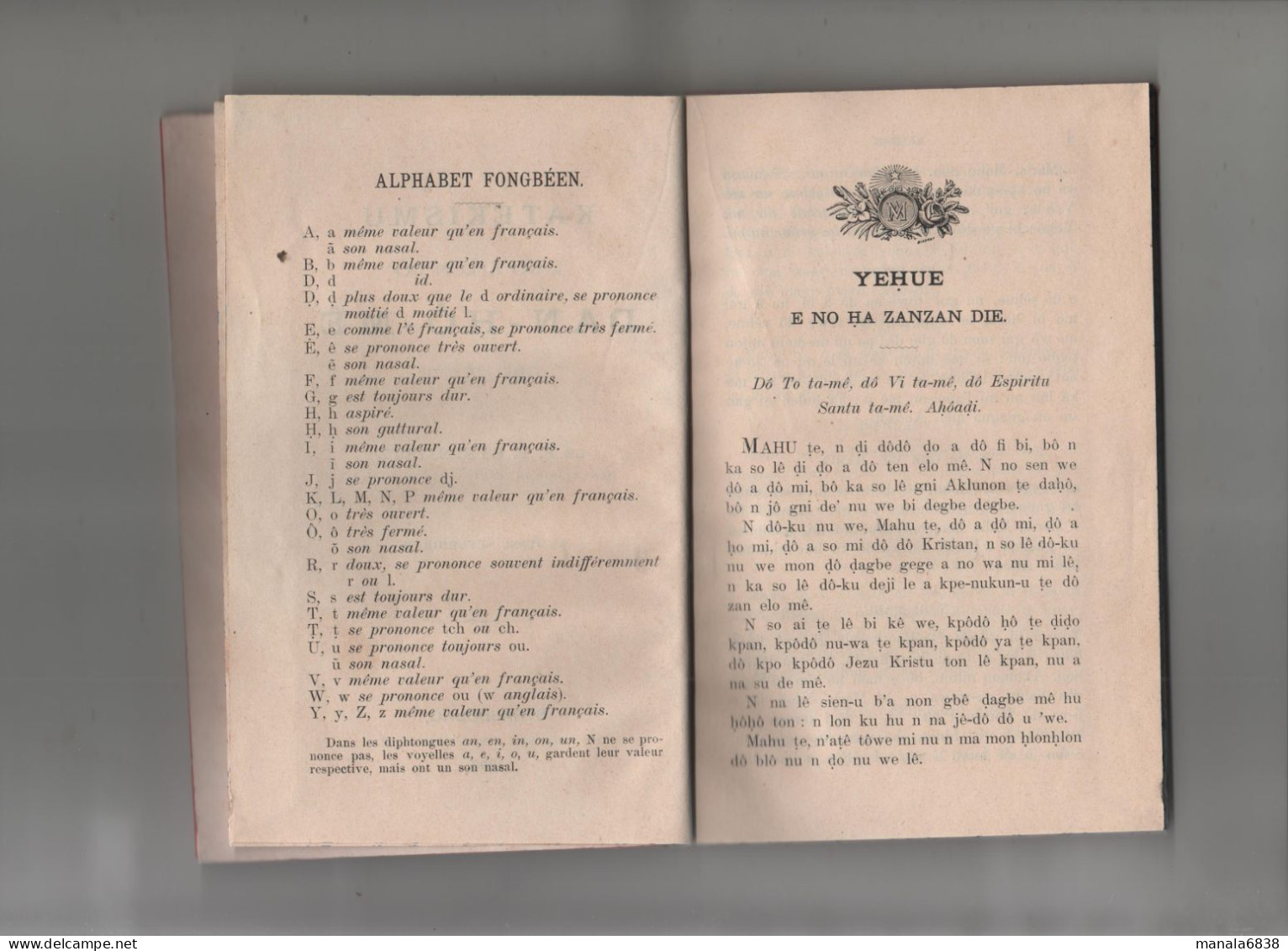 Katekismu E No Kplon Do Dan Ho Me Steinmetz 1898 Missions Africaines Lyon Fongbéen Catéchisme - Religione & Esoterismo