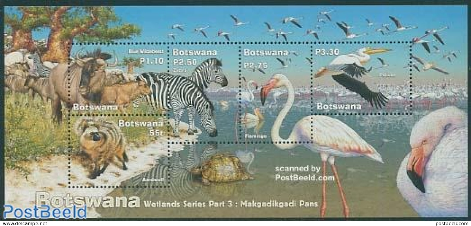 Botswana 2002 Wetlands S/s, Mint NH, Nature - Animals (others & Mixed) - Birds - Turtles - Botswana (1966-...)