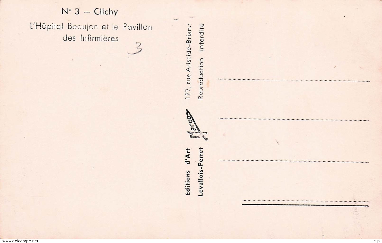 Clichy - Hopital Beaujon  - Pavillon Des Infirmieres -  CPSM °J - Clichy