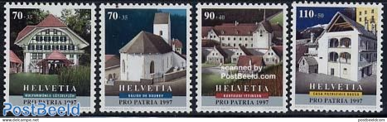 Switzerland 1997 Pro Patria 4v, Mint NH, Religion - Churches, Temples, Mosques, Synagogues - Art - Architecture - Neufs