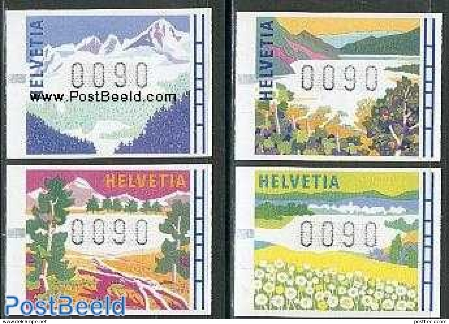 Switzerland 1996 Automat Stamps 4v, Mint NH, Nature - Flowers & Plants - Trees & Forests - Automat Stamps - Nuovi