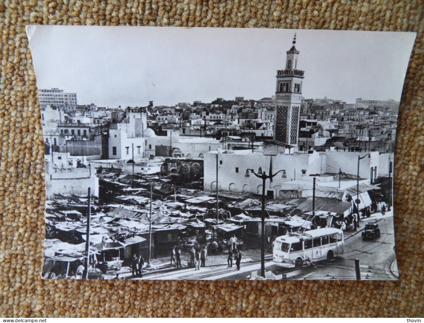 KB10/1380-Tunis Place Aldjazira Trolleybus Marché ? - Tunisia