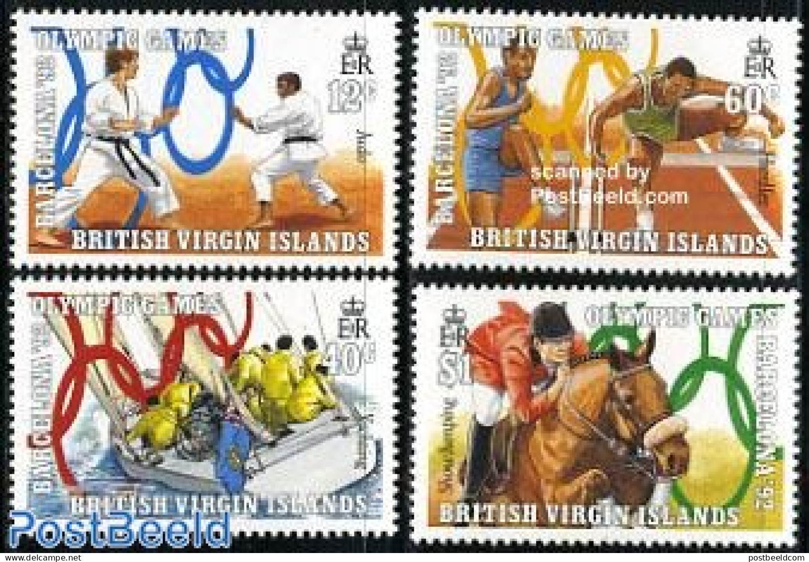 Virgin Islands 1990 Olympic Games 4v, Mint NH, Nature - Sport - Horses - Athletics - Judo - Olympic Games - Sailing - Athlétisme