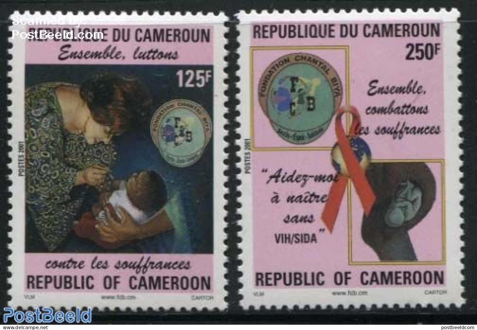 Cameroon 2001 Chantal Biya Foundation 2v, Mint NH, Health - Health - Cameroon (1960-...)