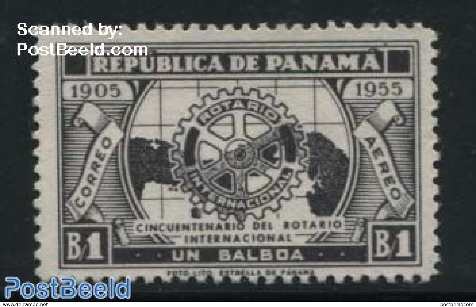 Panama 1955 Rotary Club 1v, Mint NH, Various - Maps - Rotary - Aardrijkskunde