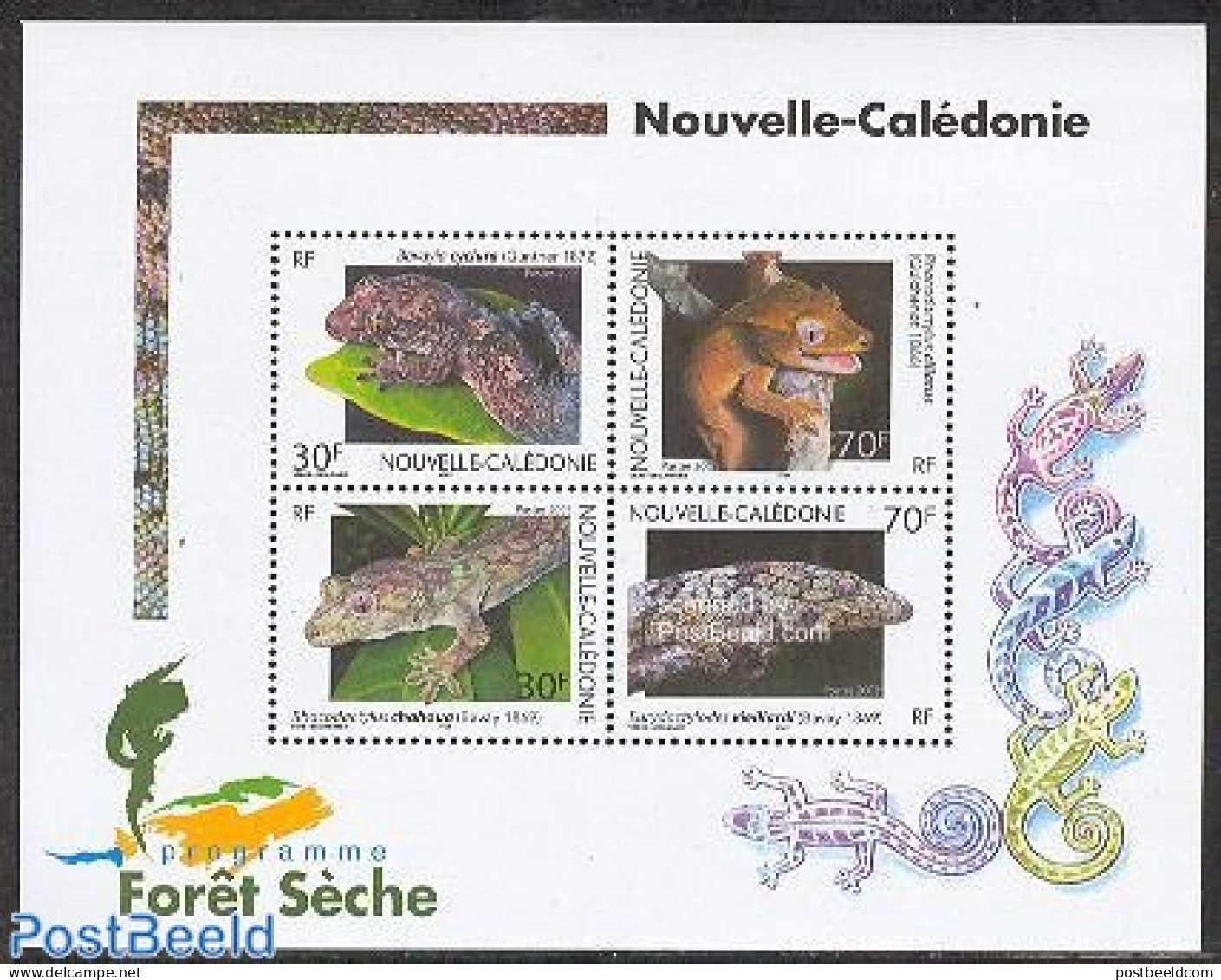 New Caledonia 2003 Reptiles S/s, Mint NH, Nature - Animals (others & Mixed) - Reptiles - Nuovi