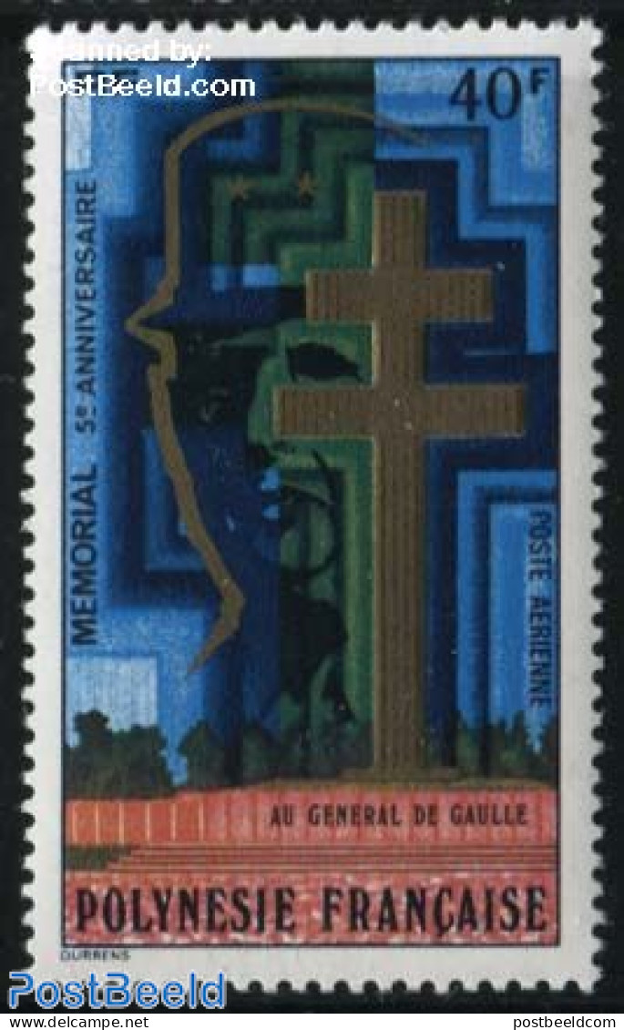 French Polynesia 1977 De Gaulle Memorial 1v, Mint NH, Various - Joint Issues - Ongebruikt