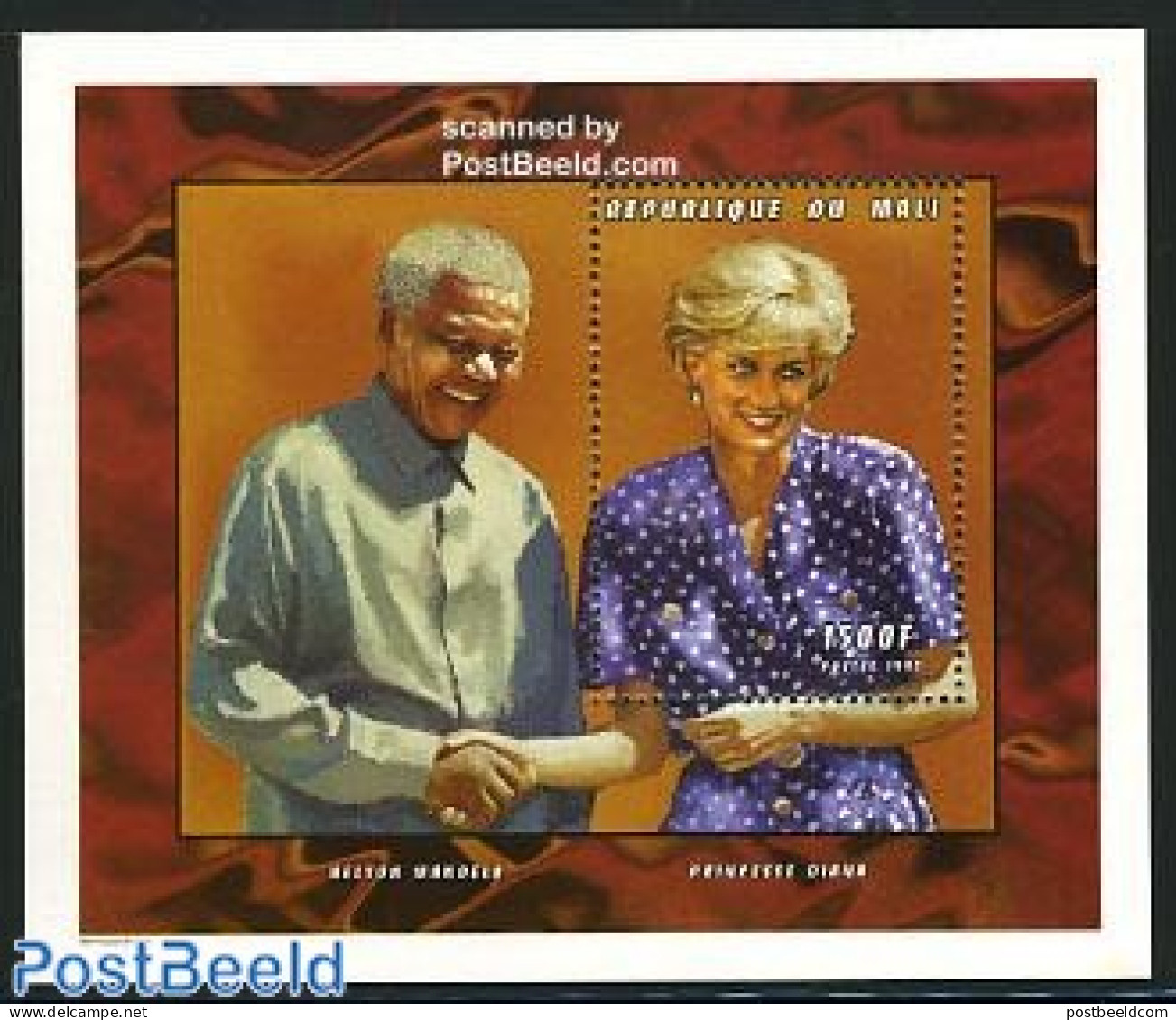 Mali 1997 Diana & Nelson Mandela S/s, Mint NH, History - Charles & Diana - Kings & Queens (Royalty) - Nobel Prize Winn.. - Familias Reales