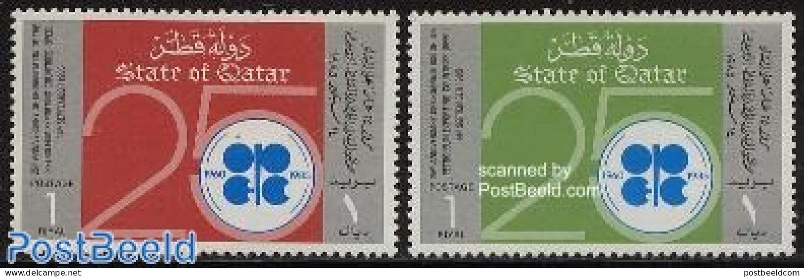Qatar 1985 25 Years OPEC 2v, Mint NH - Qatar
