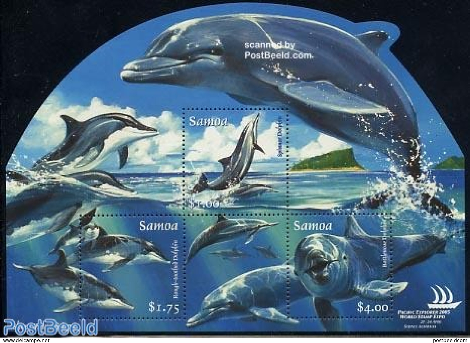 Samoa 2005 Pacific Explorer, Dolphins S/s, Mint NH, Nature - Sea Mammals - Samoa