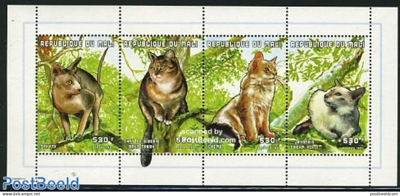 Mali 1998 Cats 4v M/s, Mint NH, Nature - Cats - Mali (1959-...)