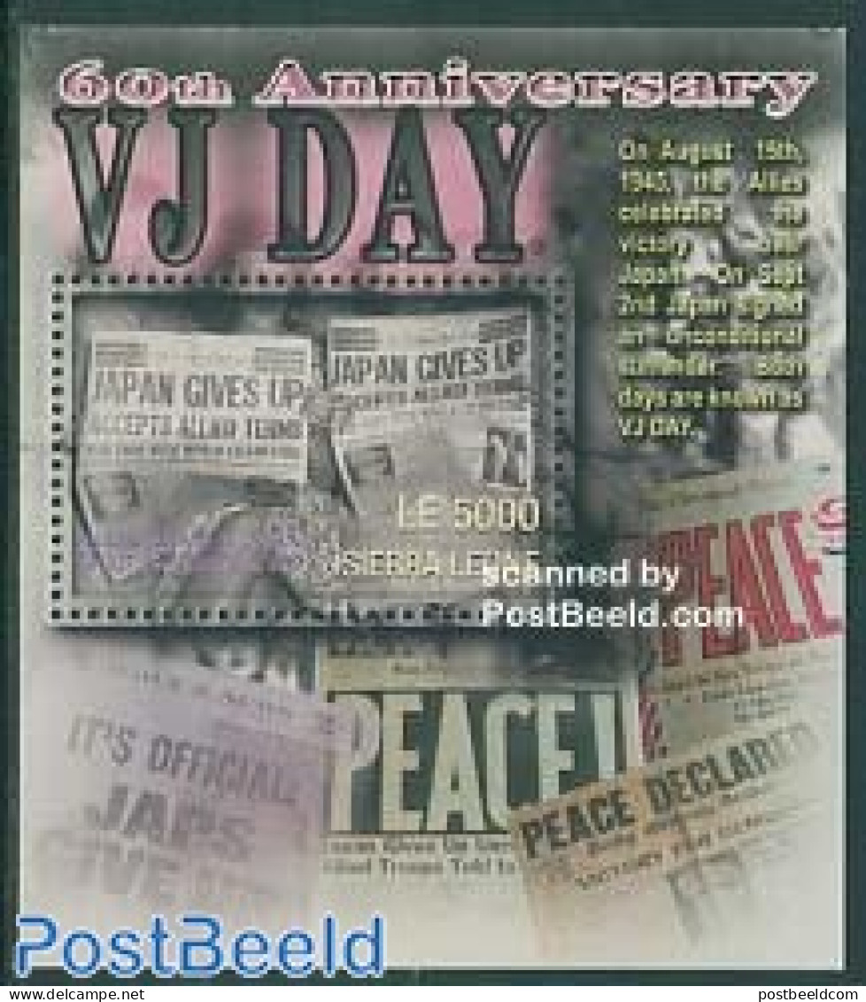 Sierra Leone 2005 VJ Day S/s, Newspaper, Mint NH, History - Newspapers & Journalism - World War II - WW2 (II Guerra Mundial)