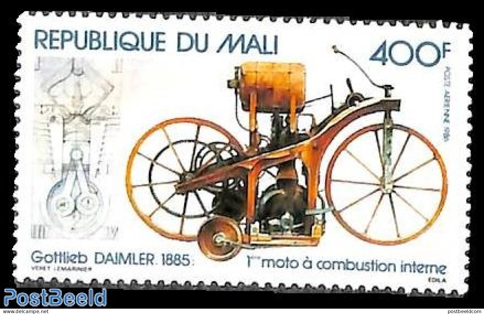 Mali 1986 Daimler Motor 1v, Mint NH, Transport - Motorcycles - Moto