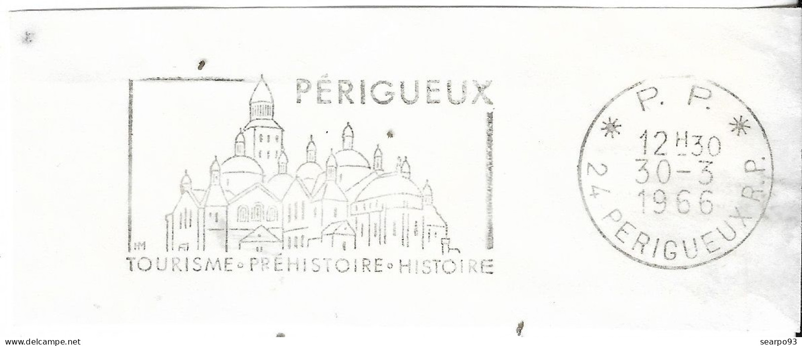 FRANCE. POSTMARK. PERIGUEUX  CATHEDRAL. 1966 - 1961-....