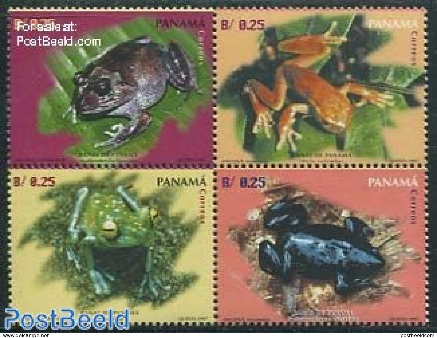 Panama 1997 Frogs 4v [+], Mint NH, Nature - Animals (others & Mixed) - Frogs & Toads - Reptiles - Panama