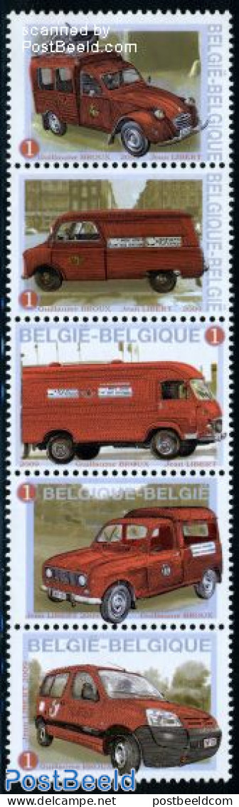 Belgium 2009 Postal Transport 5v [::::], Mint NH, Transport - Post - Automobiles - Nuevos
