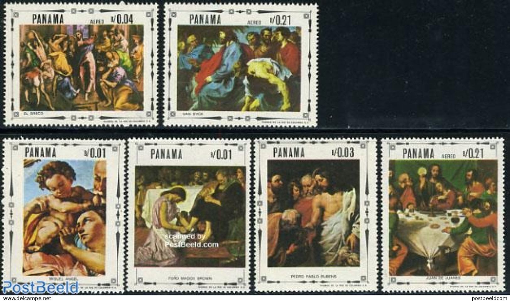 Panama 1968 Religious Paintings 6v, Mint NH, Religion - Religion - Art - Paintings - Rubens - Panamá