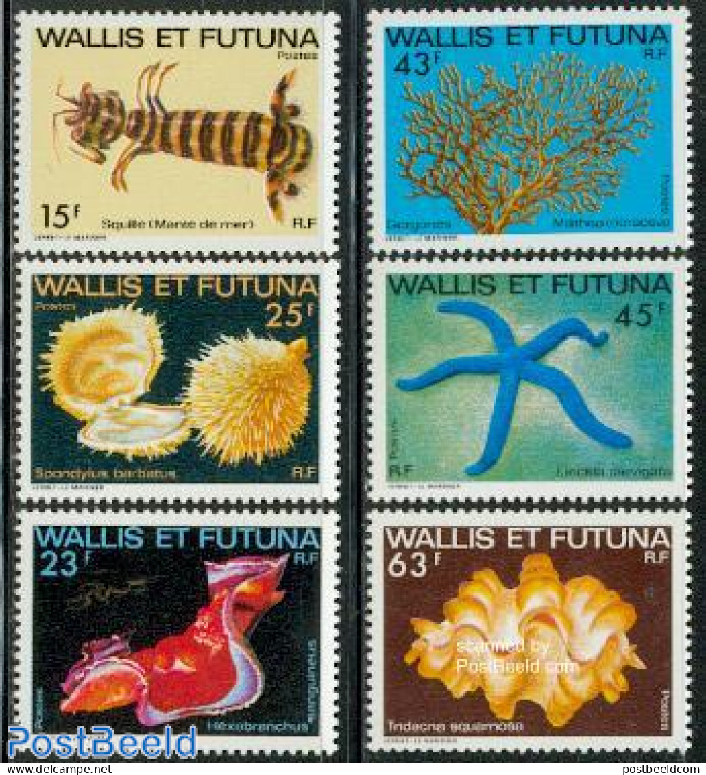 Wallis & Futuna 1979 Marine Life 6v, Mint NH, Nature - Shells & Crustaceans - Mundo Aquatico