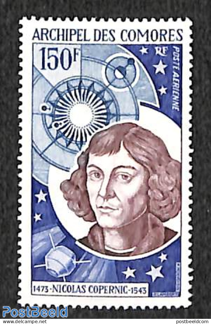 Comoros 1973 Copernicus 1v, Mint NH, Science - Astronomy - Astrología