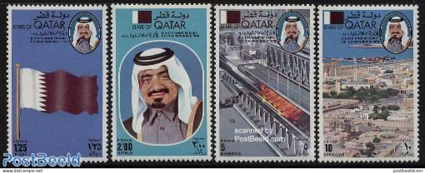 Qatar 1979 8 Years Independence 4v, Mint NH, History - Flags - Qatar