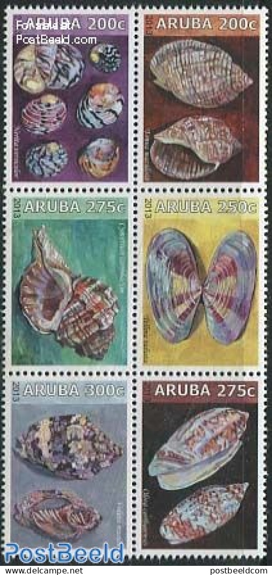 Aruba 2013 Shells 6v [++], Mint NH, Nature - Shells & Crustaceans - Mundo Aquatico