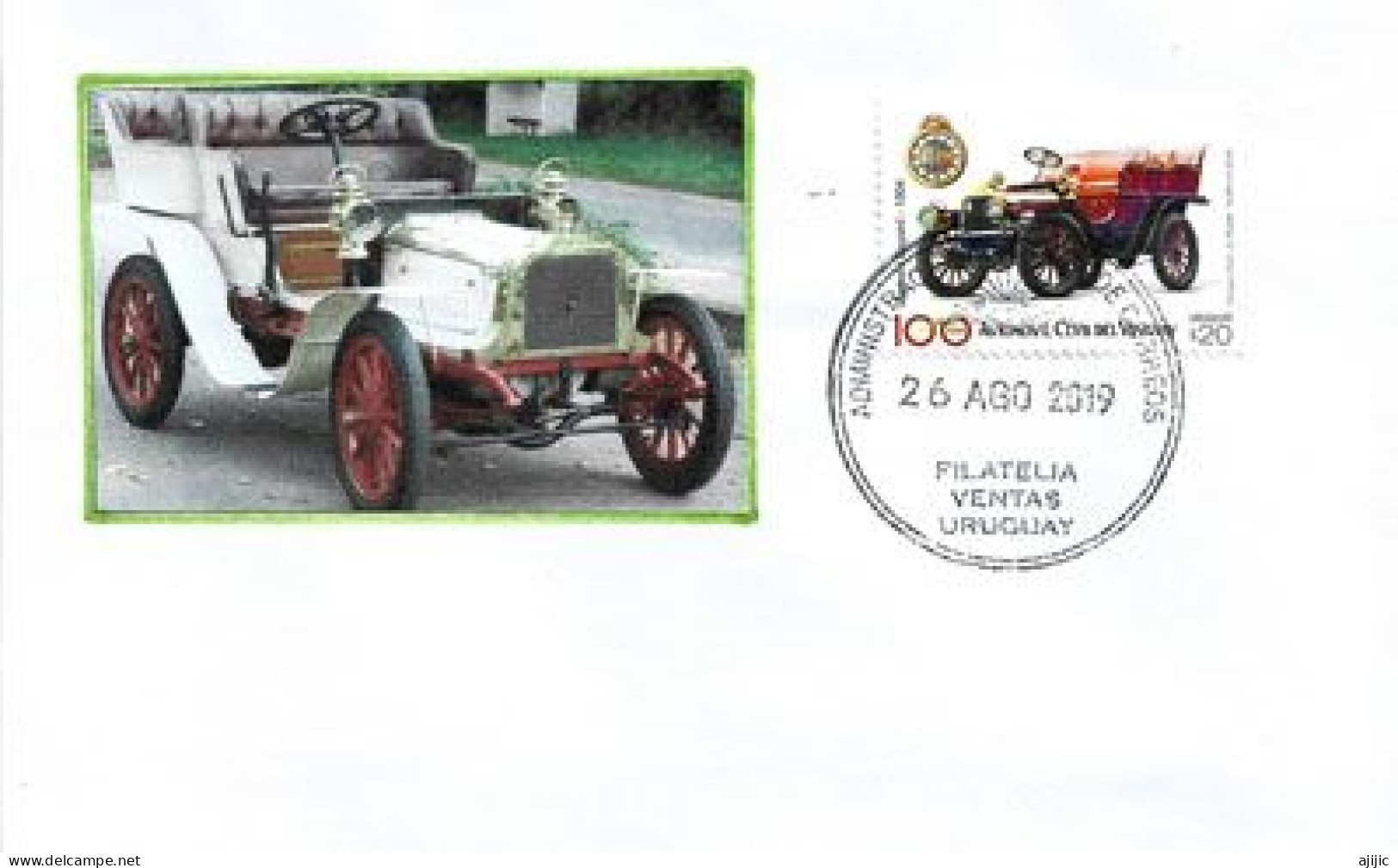 Timbre Voiture Clement Bayard 1904 (constructeur Français D'automobiles), Lettre  Montevideo. Uruguay - Voitures