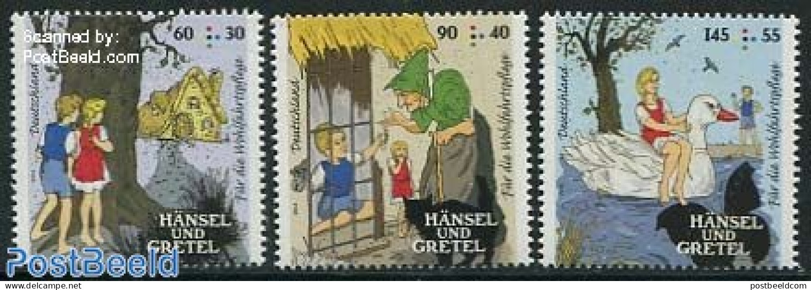 Germany, Federal Republic 2014 Welfare, Hansel And Gretel 3v, Mint NH, Art - Fairytales - Unused Stamps