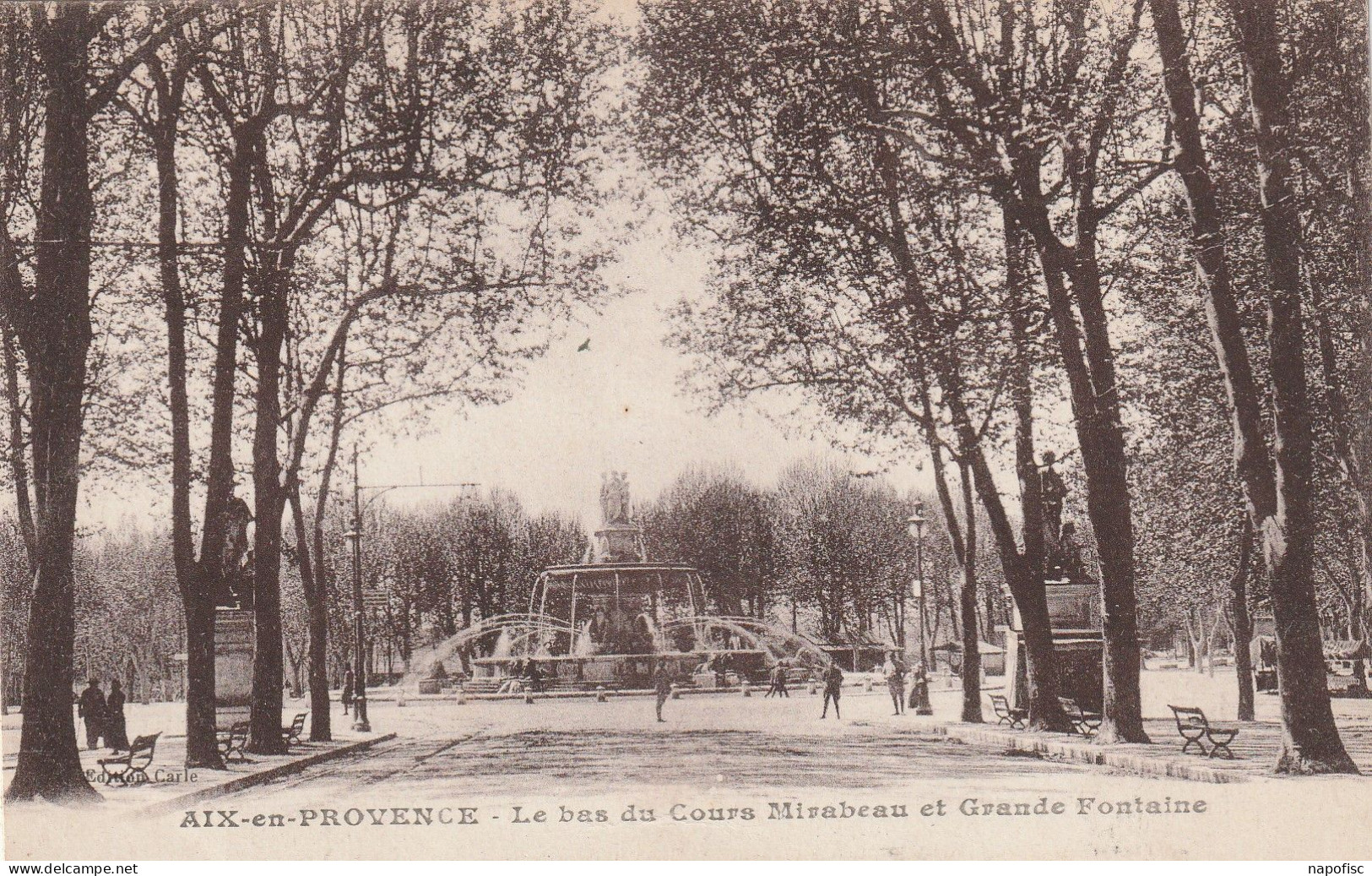 13-Aix-en-Provence Le Bas Du Cours Mirabeau Et Grande Fontaine - Aix En Provence