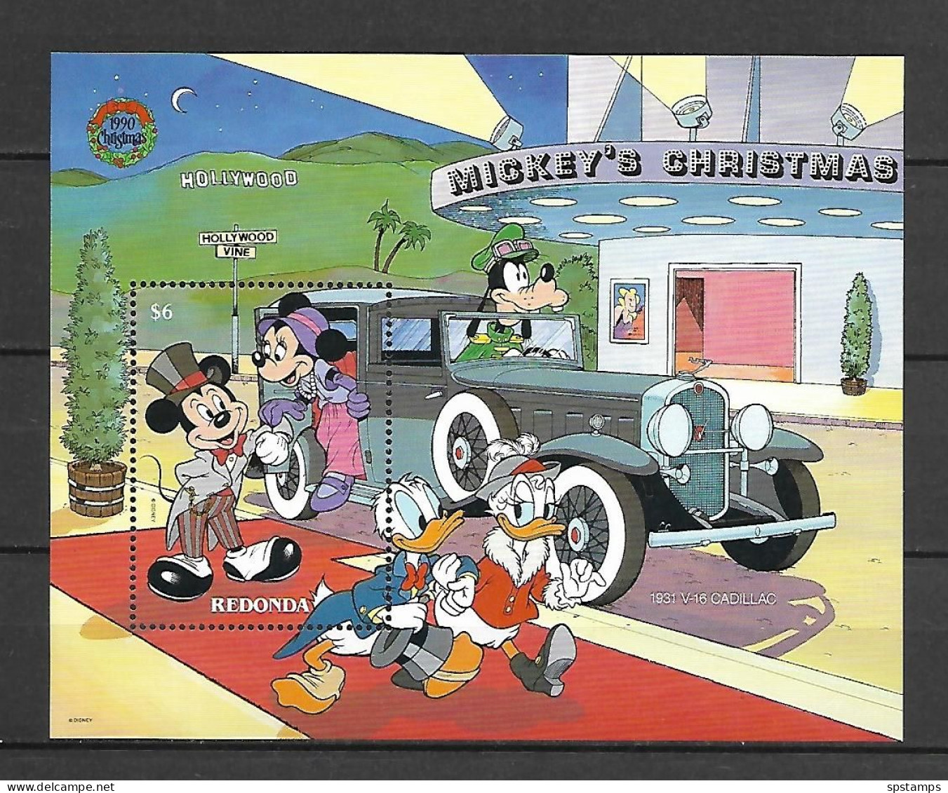 Disney Redonda 1990 Christmas - V-16 Cadillac MS MNH - Disney