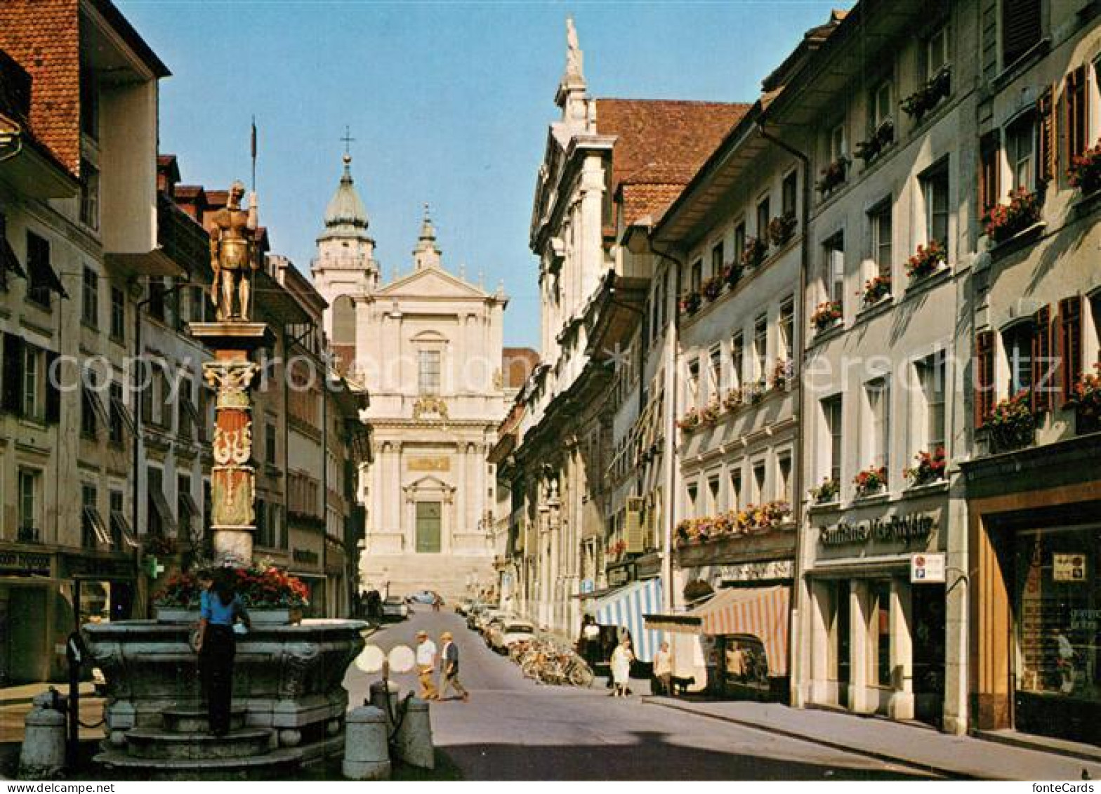 13597034 Solothurn Hauptgasse Mit St. Urserenkathedrale Solothurn - Autres & Non Classés