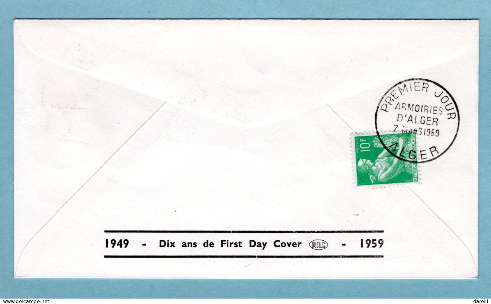 FDC France 1959 - Blason - Armoiries D'Alger - YT 1195 -  Alger - 1950-1959