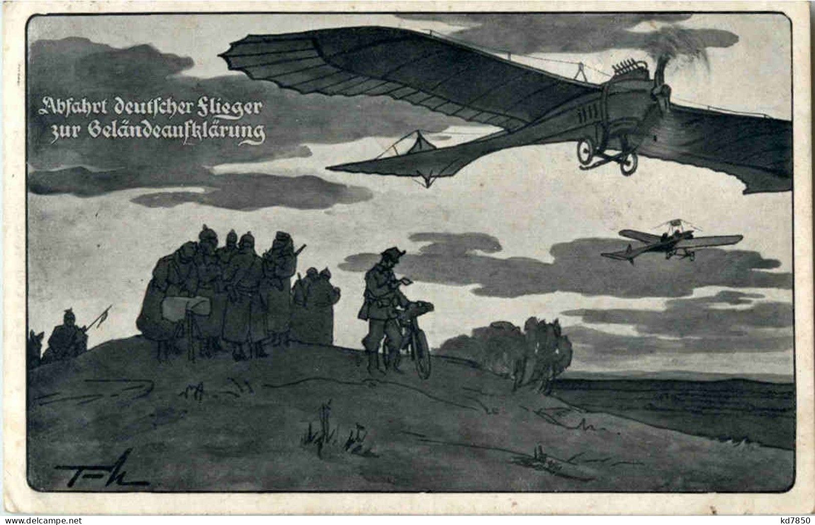 Abfahrt Deutscher Flieger - Oorlog 1914-18