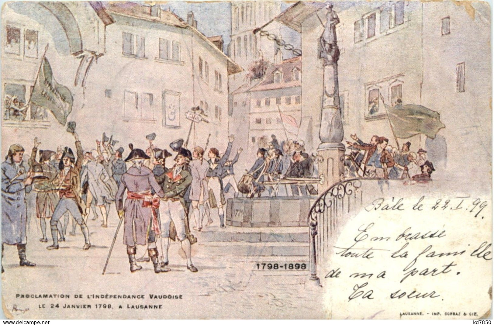 Lausanne - Proclamation De L Independendance Vaudoise 1798 - Lausanne