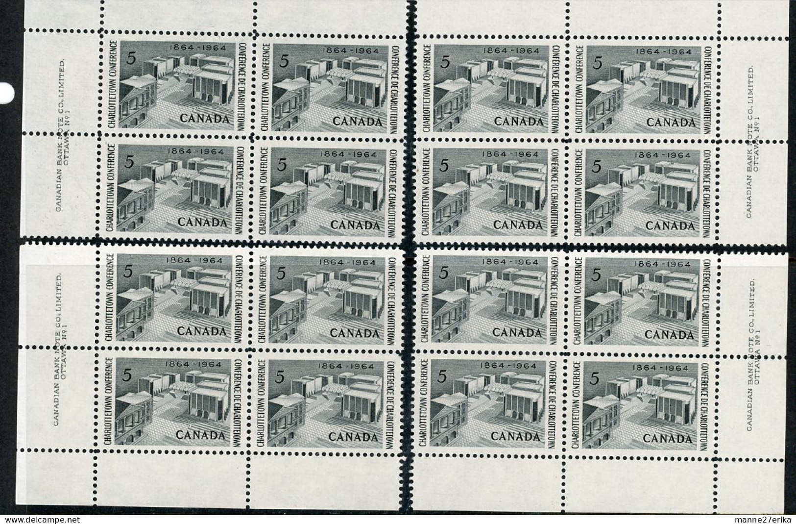 Canada MNH PB's  1965 "Confederation Memorial" - Unused Stamps