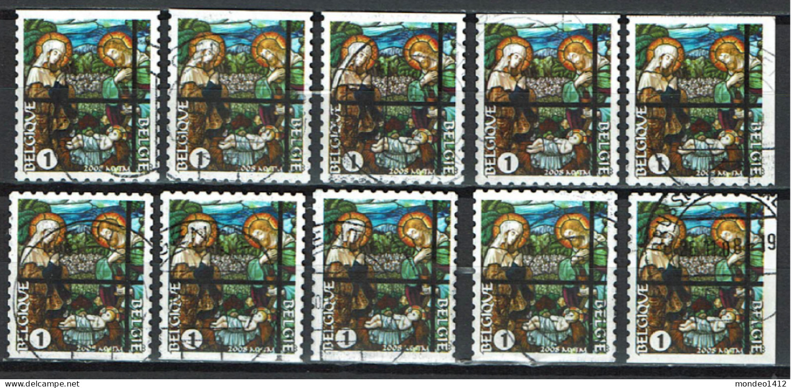 België OBP 3865 - Zegels Uit Boekje B97 - Kerstmis, Glasraam - Used Stamps