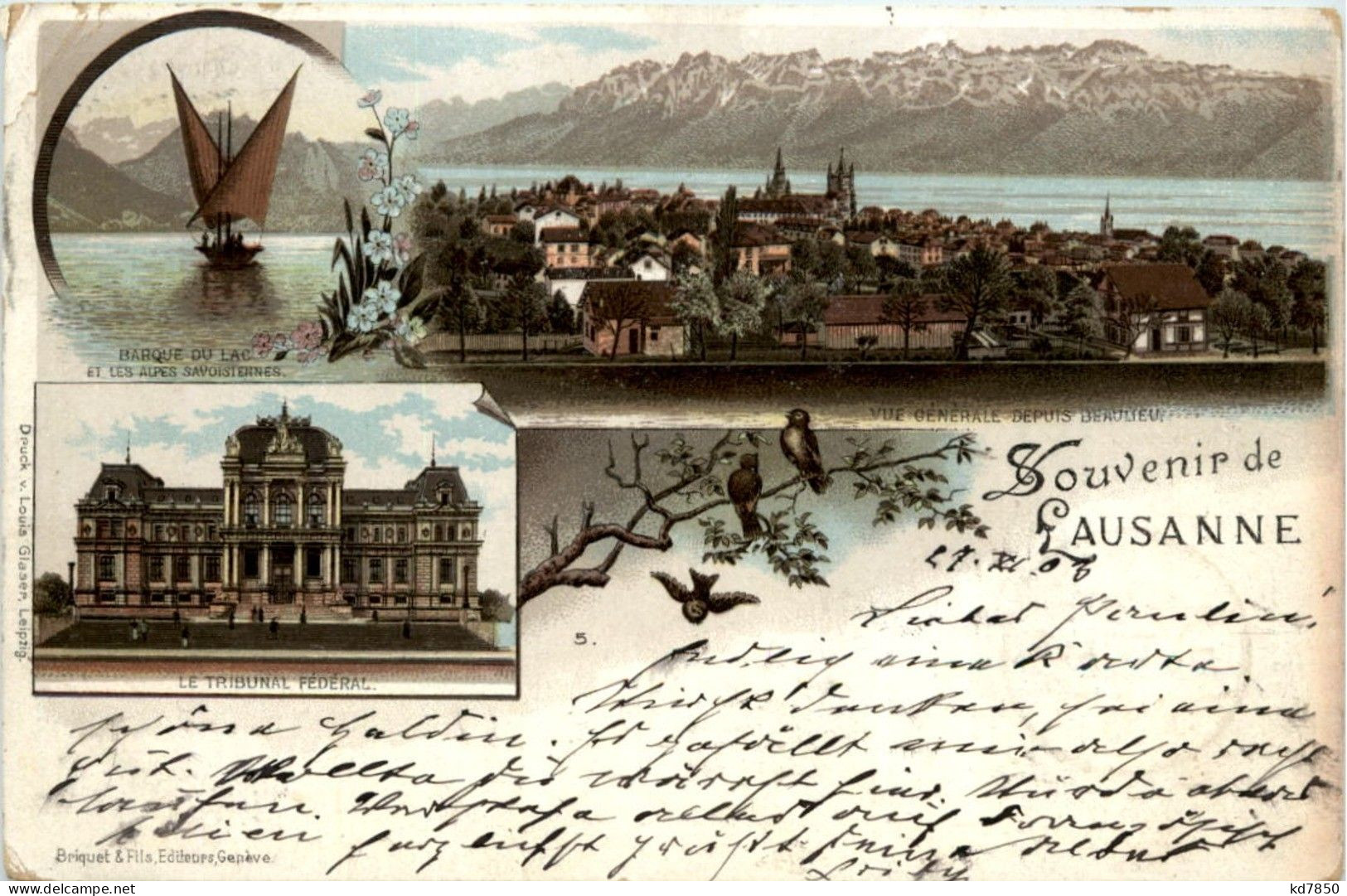 Souvenir De Lausanne - Litho - Lausanne