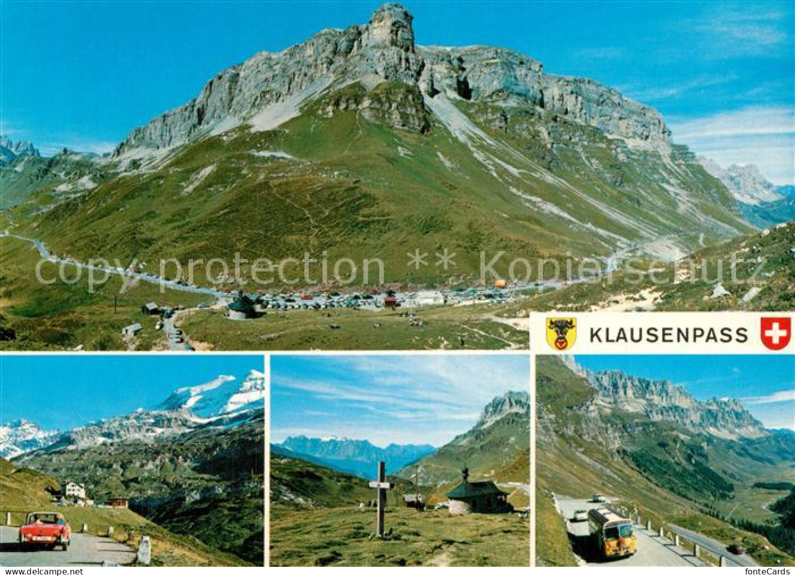 13595484 Klausenpass Pass Strasse Mit Claridenstock Bergkapelle Mit Urirotstock  - Other & Unclassified