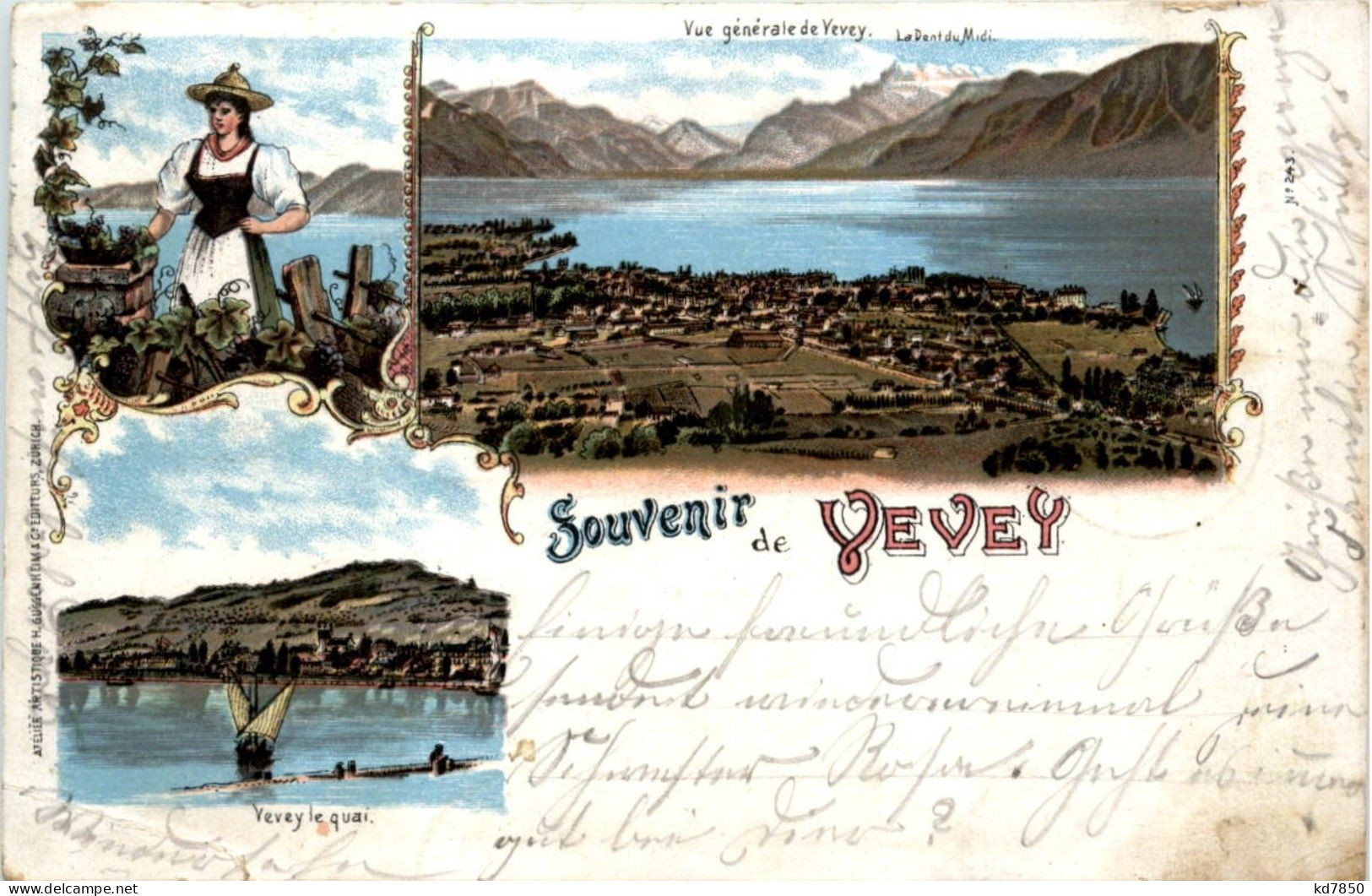 Souvenir De Vevey - Litho - Vevey