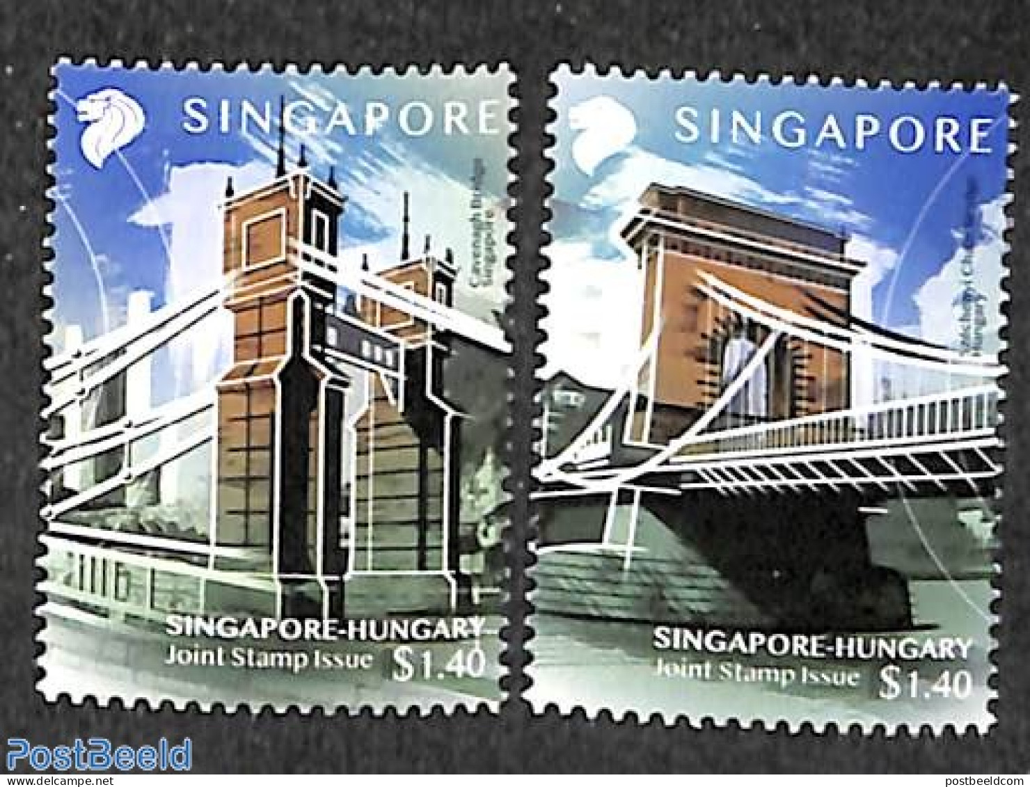 Singapore 2020 Joint Issue With Hungary 2v, Mint NH, Various - Joint Issues - Art - Bridges And Tunnels - Gemeinschaftsausgaben