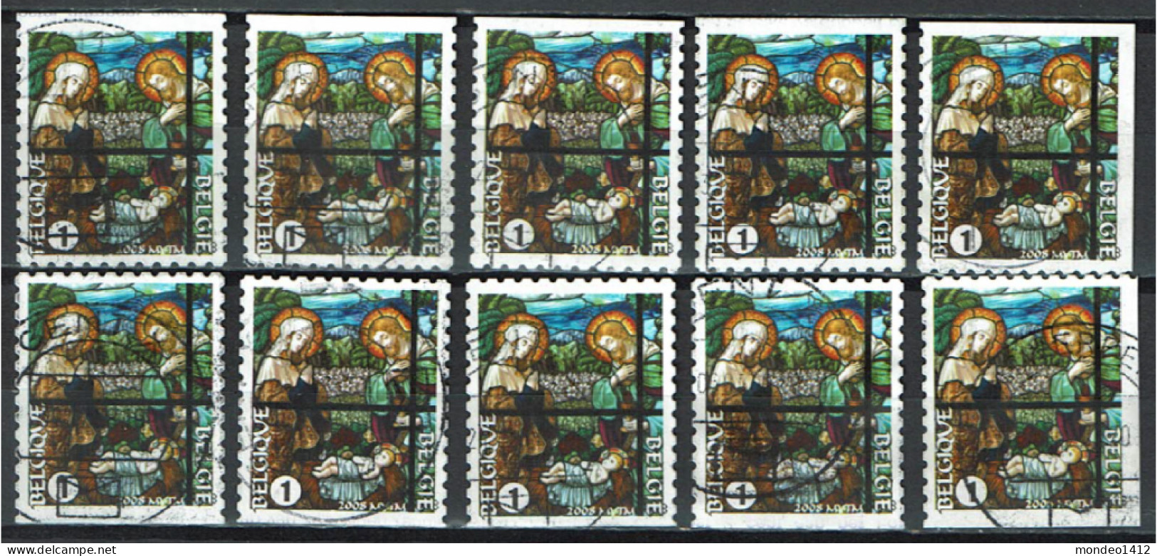 België OBP 3865 - Zegels Uit Boekje B97 - Kerstmis, Glasraam - Used Stamps