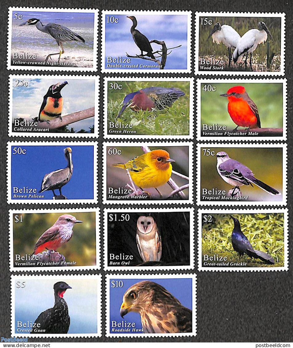 Belize/British Honduras 2020 Definitives, Birds 14v, Mint NH, Nature - Birds - Honduras Britannico (...-1970)