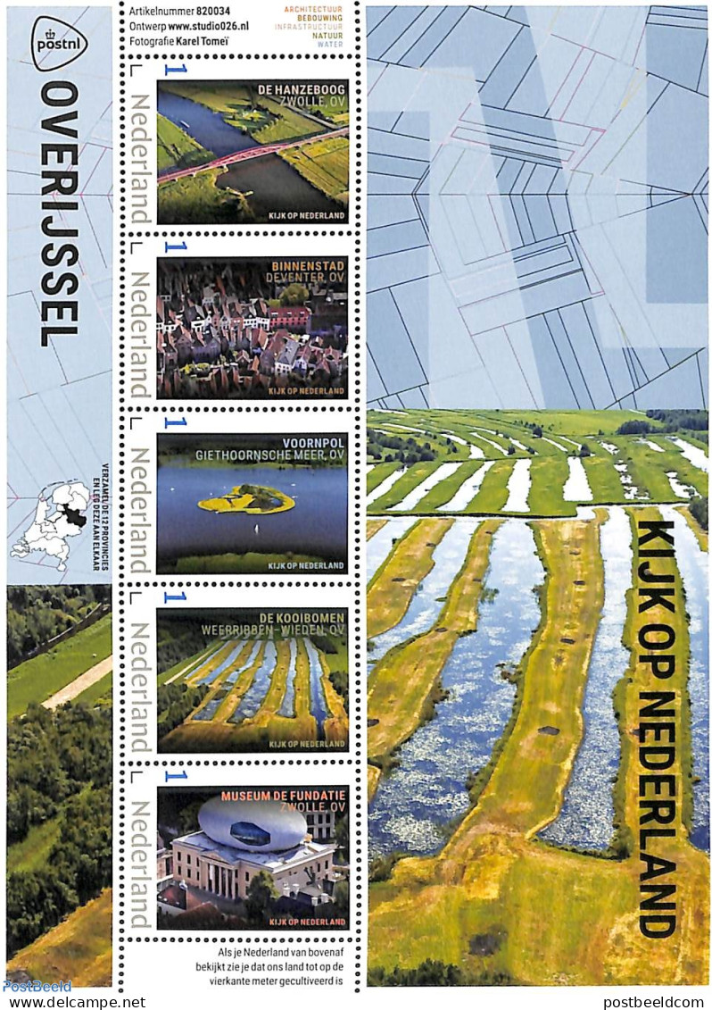 Netherlands - Personal Stamps TNT/PNL 2022 Overijssel 5v M/s, Mint NH, Art - Bridges And Tunnels - Museums - Bruggen