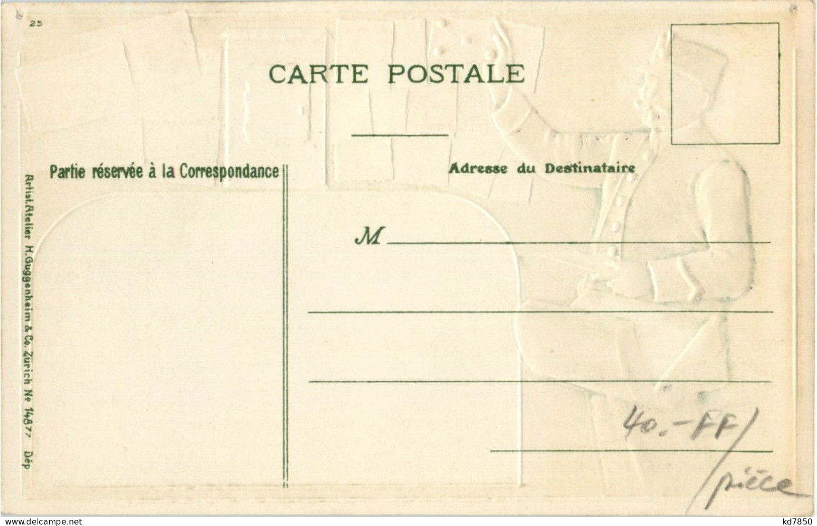 Postbote - Briefmarken - Litho - Poste & Postini