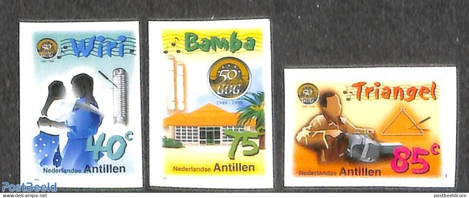 Netherlands Antilles 1999 50 Years G.O.G., Imperforated, Mint NH, Performance Art - Music - Musik