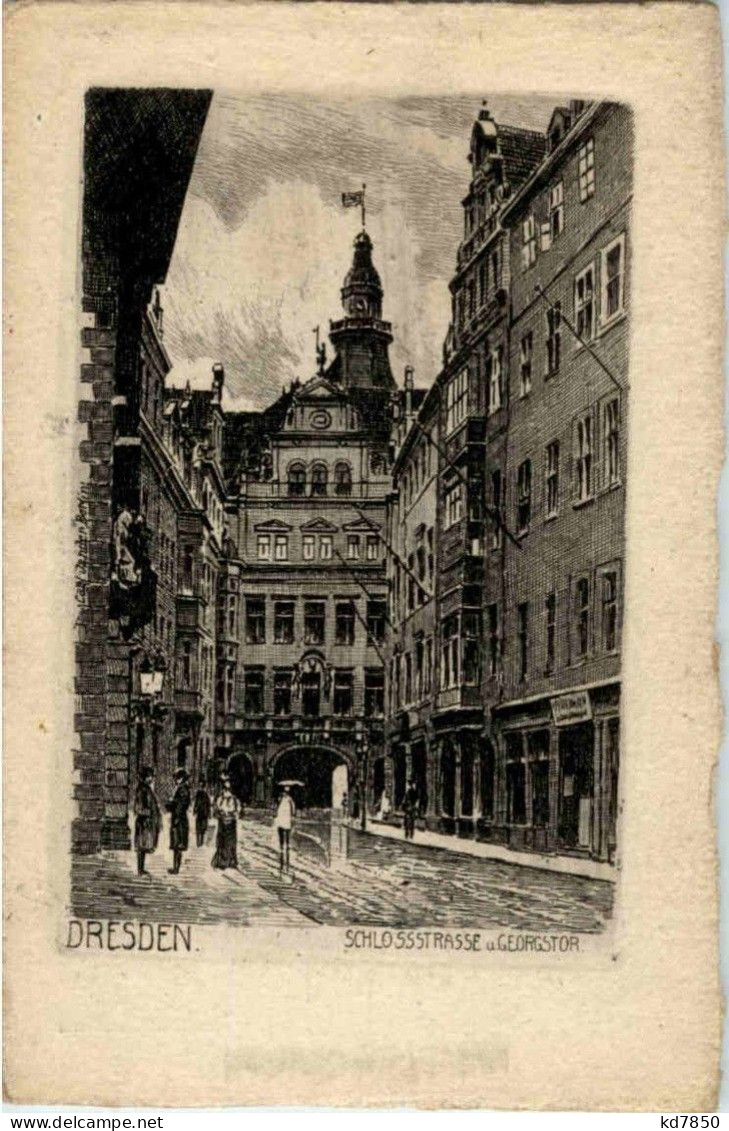 Dresden - Schlosstrasse - Radierung - Dresden