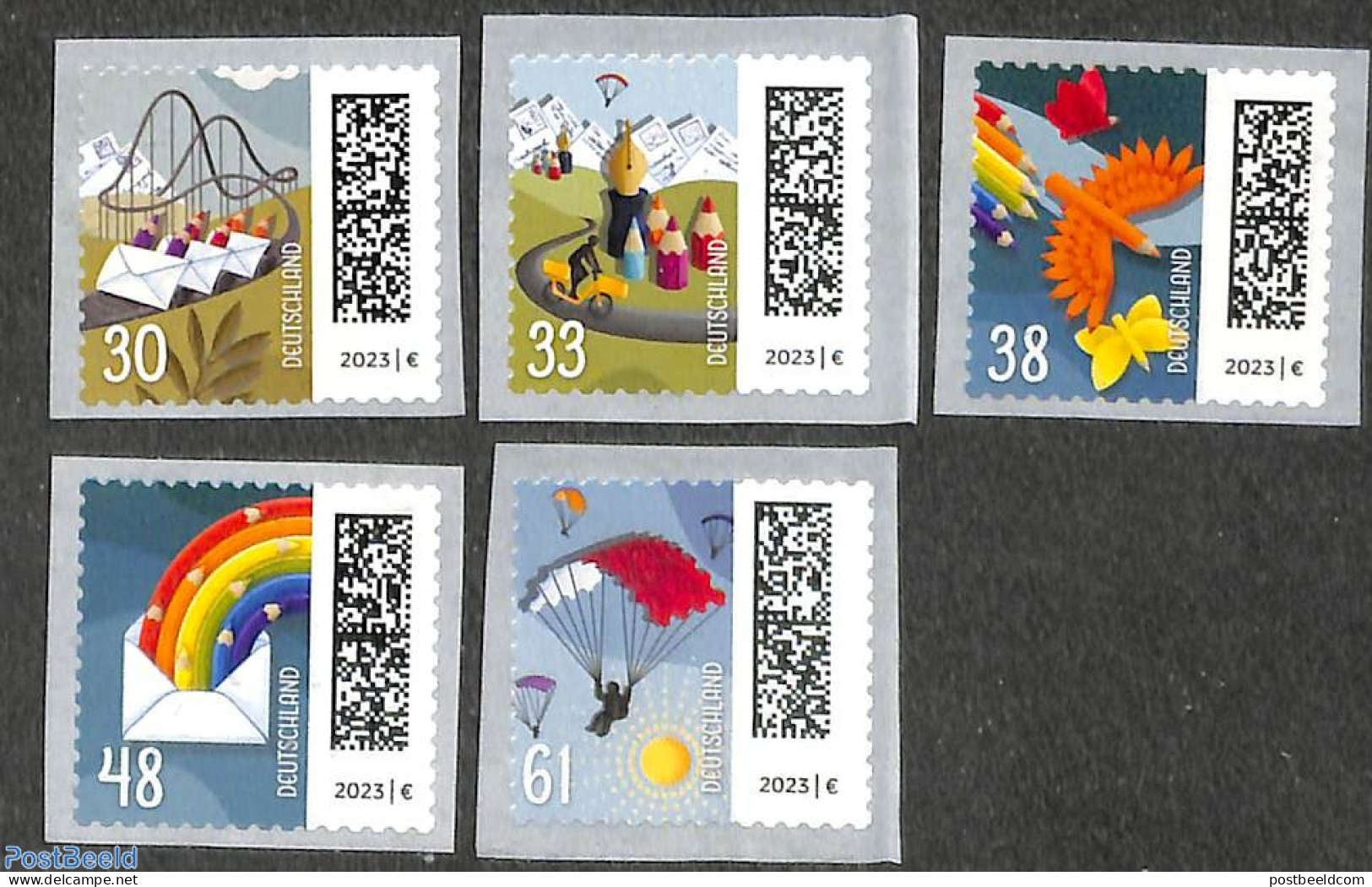 Germany, Federal Republic 2023 Definitives 5v S-a, Mint NH, Sport - Cycling - Parachuting - Ongebruikt