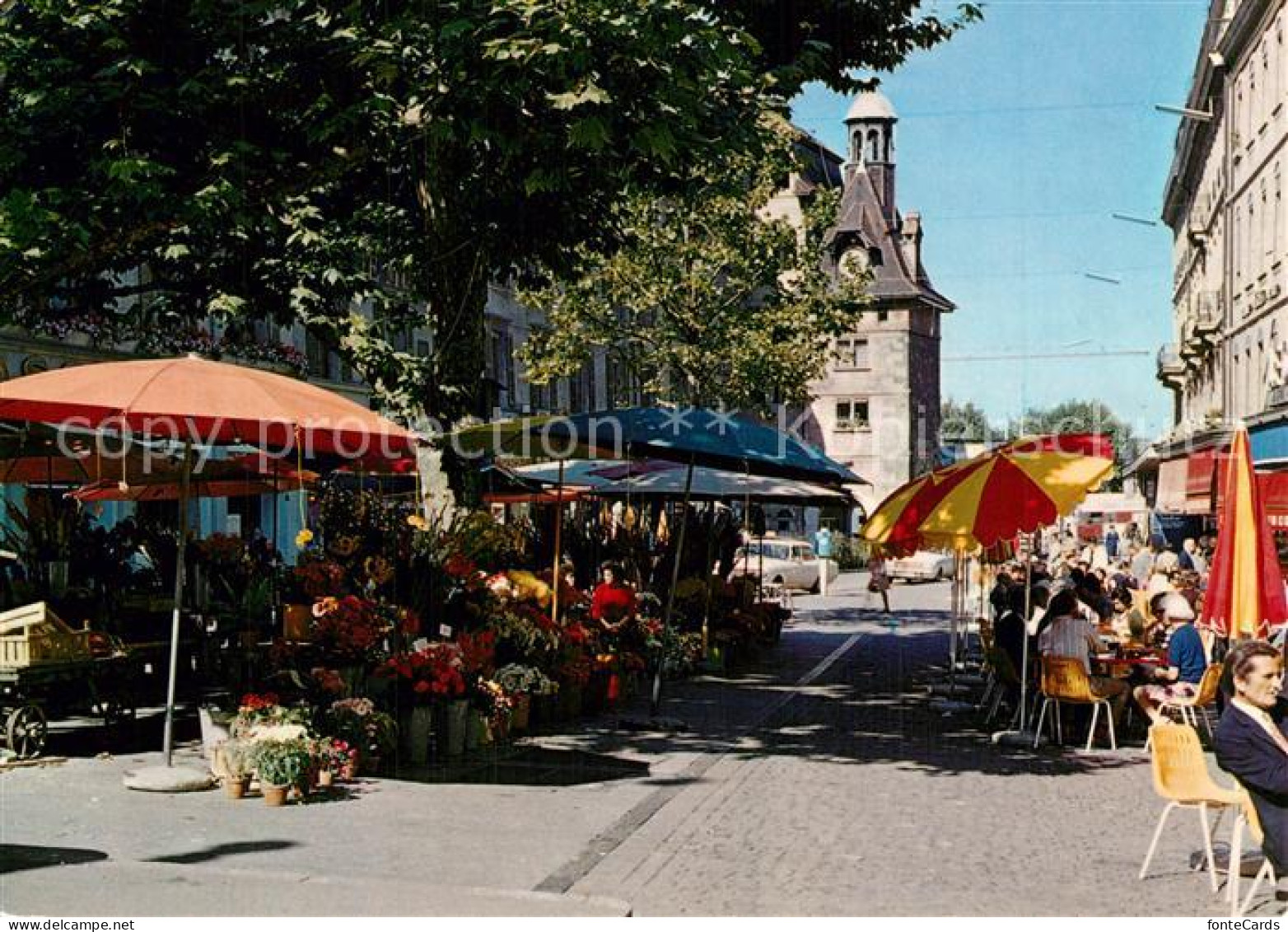 13594410 Geneve GE Place Du Molard Cafe Marché Des Fleurs Geneve GE - Sonstige & Ohne Zuordnung