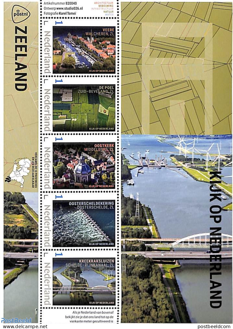 Netherlands - Personal Stamps TNT/PNL 2022 Zeeland 5v M/s, Mint NH, Various - Tourism - Art - Bridges And Tunnels - Ponti