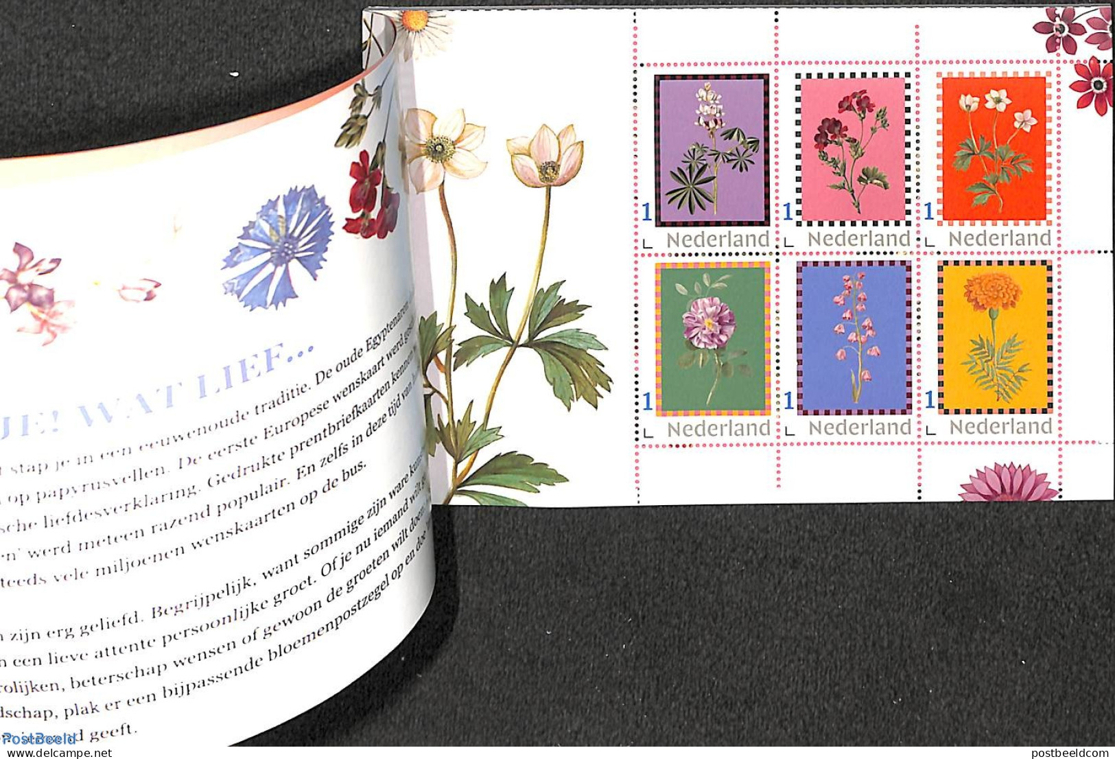 Netherlands - Personal Stamps TNT/PNL 2022 Flower Greetings Booklet, Mint NH, Nature - Flowers & Plants - Stamp Booklets - Unclassified